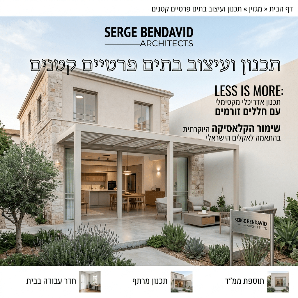 תכנון ועיצוב בתים פרטיים קטנים - סרג' בן דוד