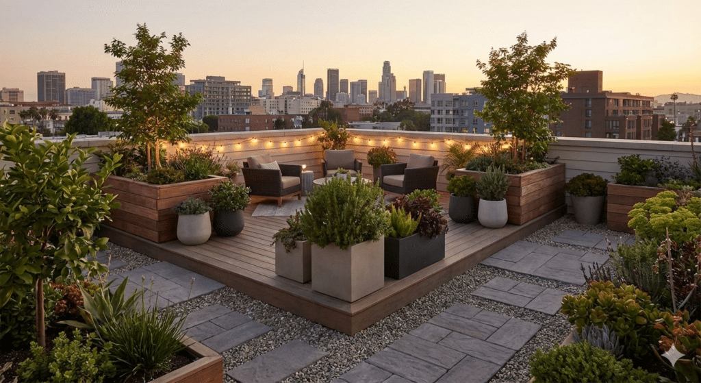 עיצוב גינת גג - סרג' בן דוד משרד אדריכלים